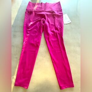 Athleta Fuchsia High-Rise Leggings - Salutation Stash Pocket II - Size L NWT